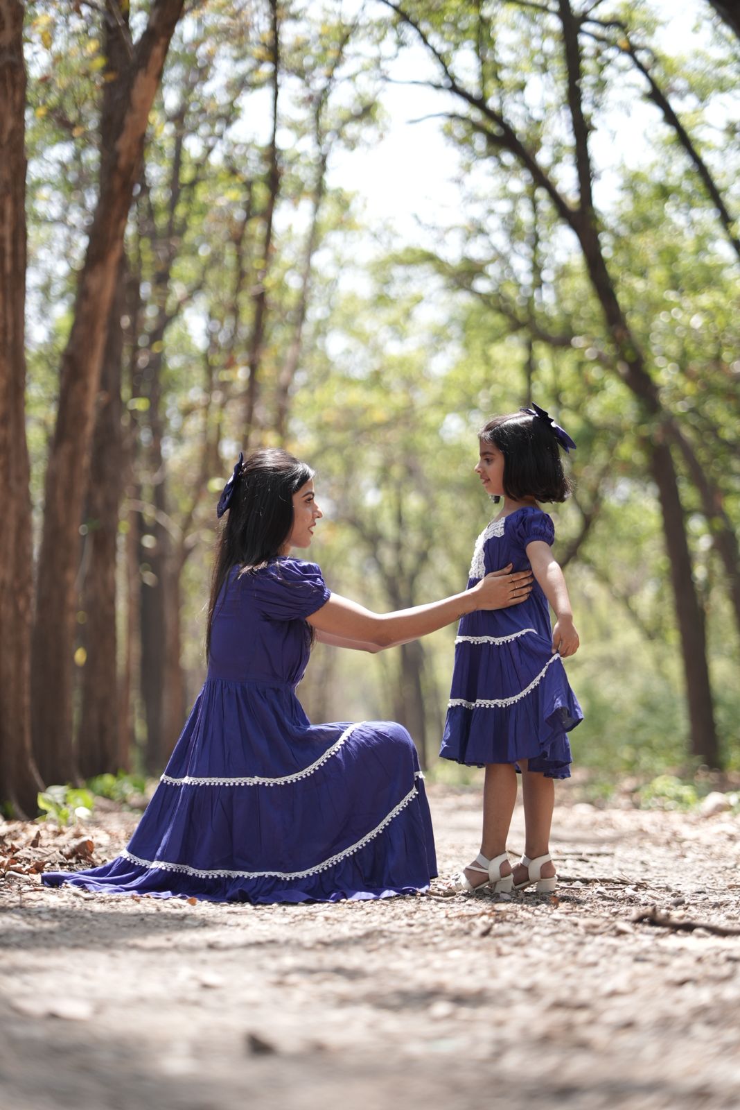 Mommy & Mini A Line Blue Dress